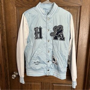 Hollister Blue and White Striped Jacket